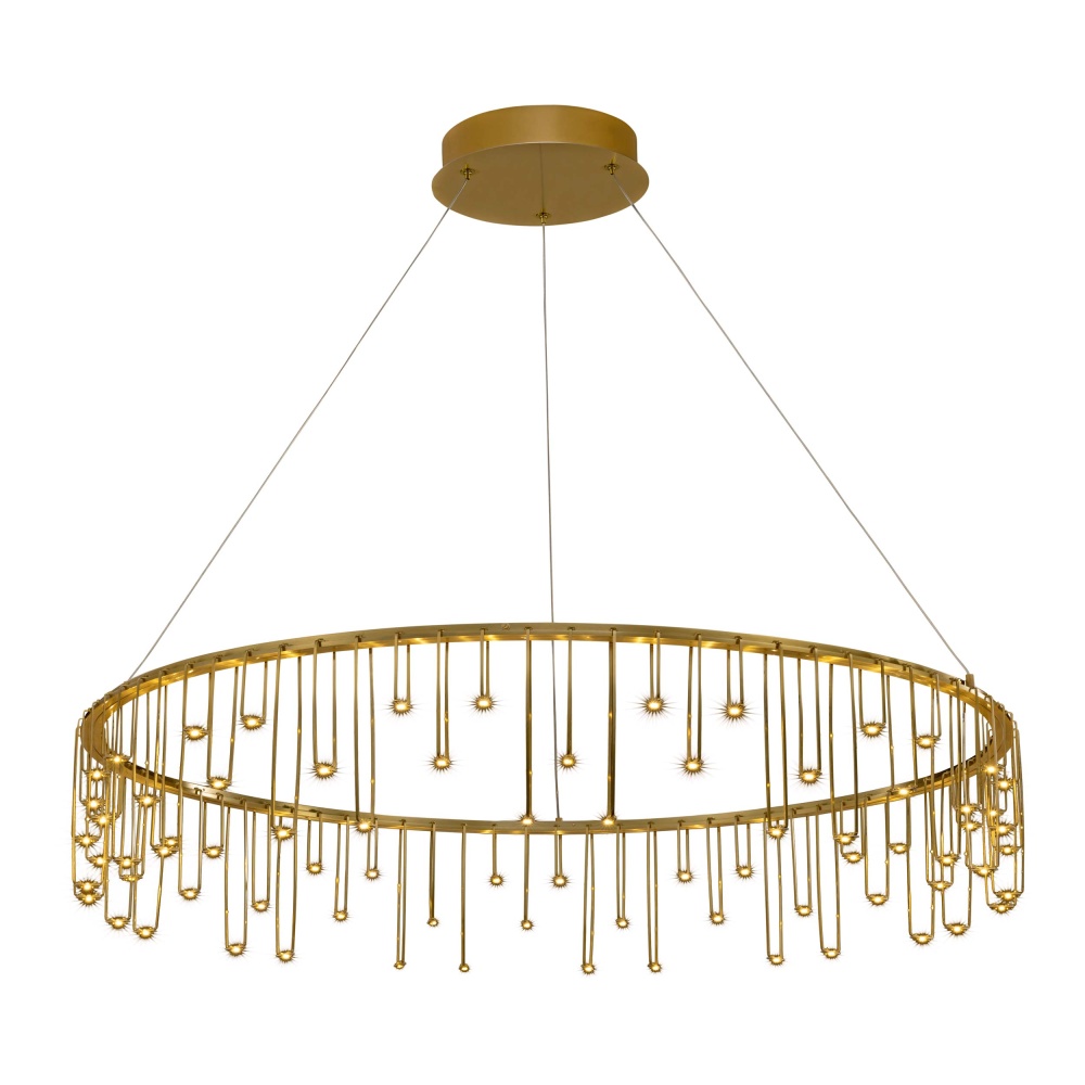 Golden Lighting Lucerna Integrated LED 39in Chandelier in Stainless Steel Gold